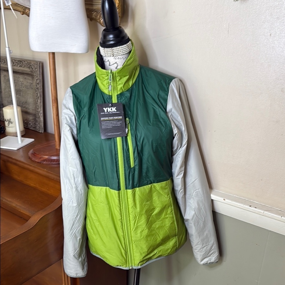 Green and Gray Waterproof YKK Jacket NWT 189.00